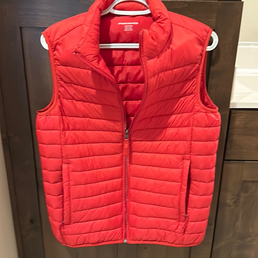 Orange puffer vest